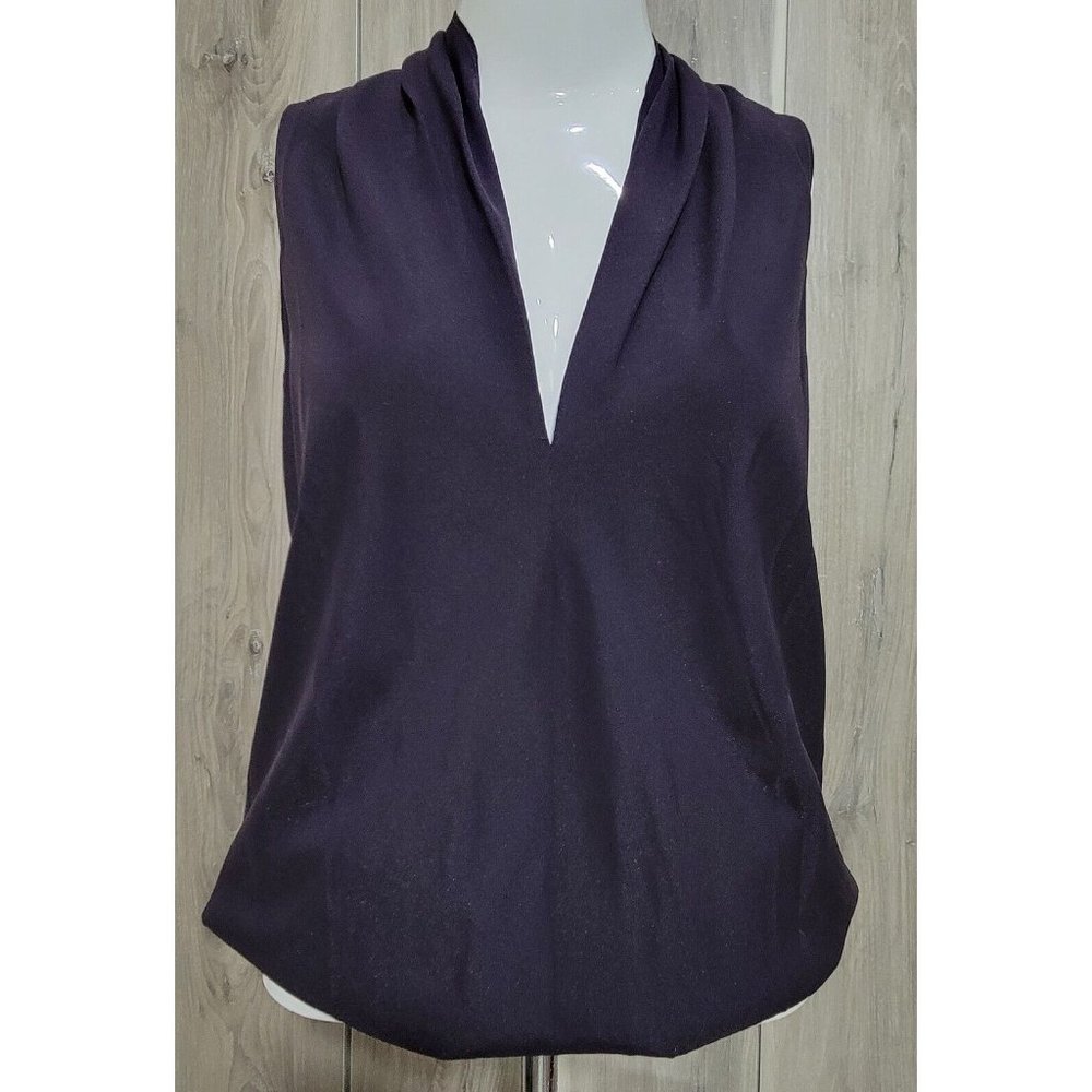 Ramy Brook Top Women's Medium Eggplant Robi Sleeveless V-Neck New